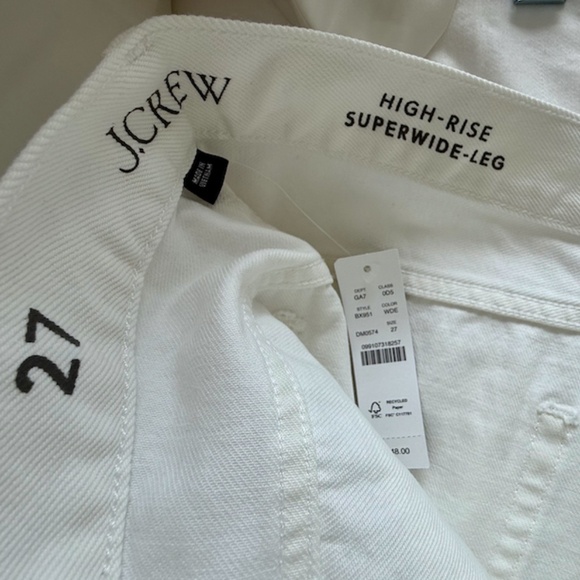 NWT J.Crew High-rise Superwide-leg Jean in White - Size 27 - Picture 9 of 12